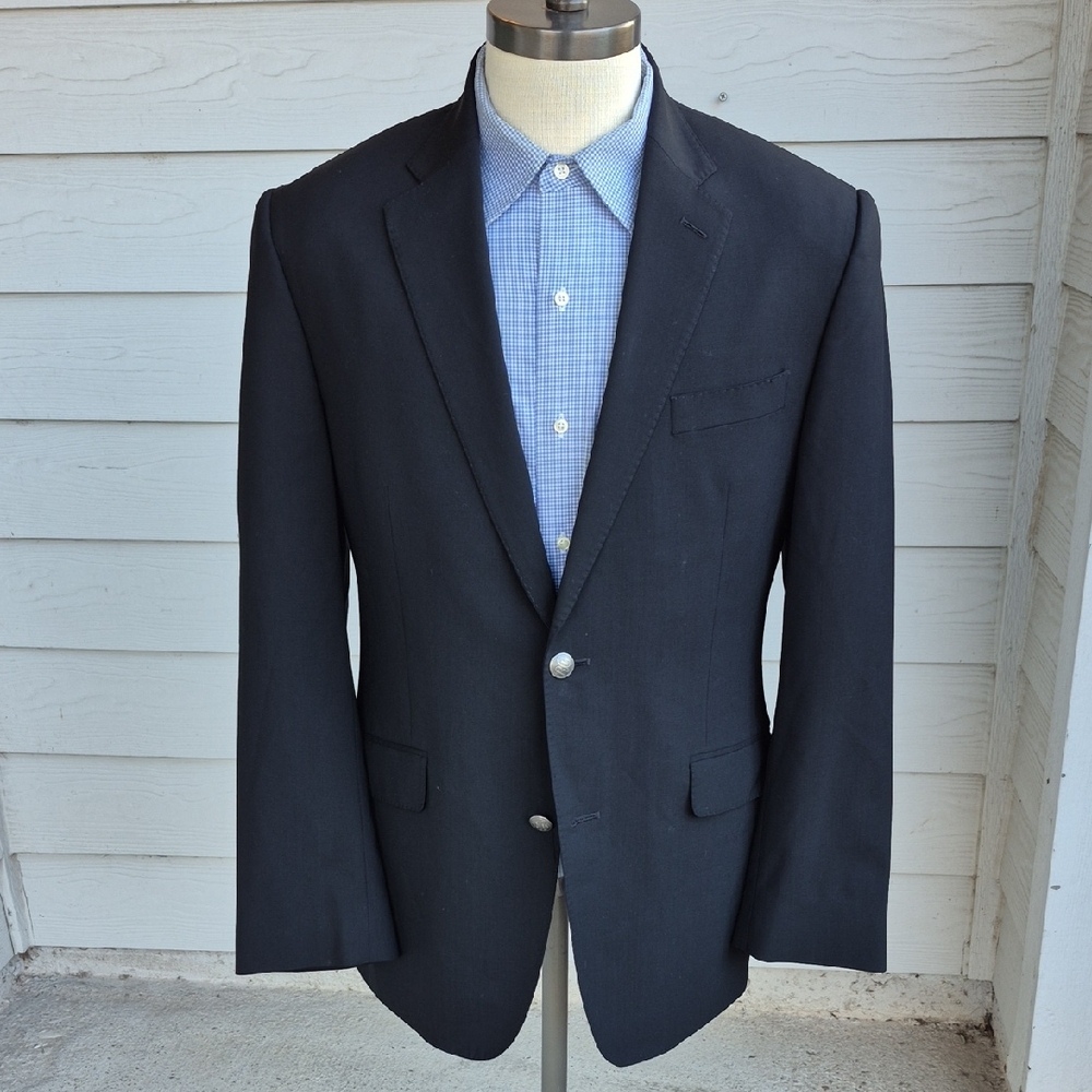 Robert Graham Solid Black Weave Wool Abstract Int… - image 1